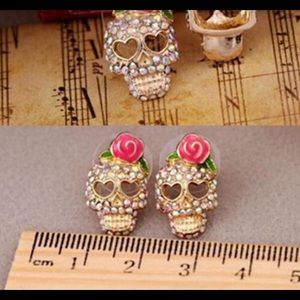 💰Bundle 3 For $15 deal Jeweled Sugar Skull Earrings